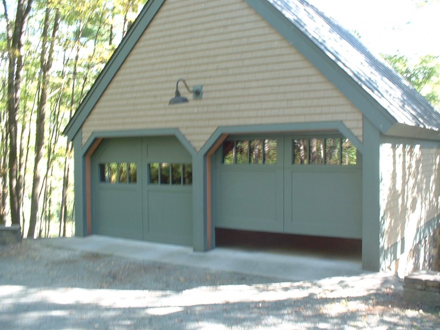 Architect Designed Garage Doors, Angled Jam, Custom Window Section